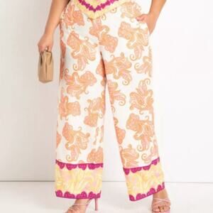 Floral Print Wide-Leg Pants